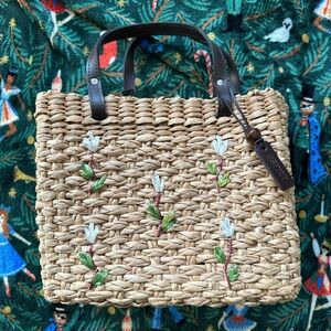 Vintage ESPRIT woven straw mini handbag